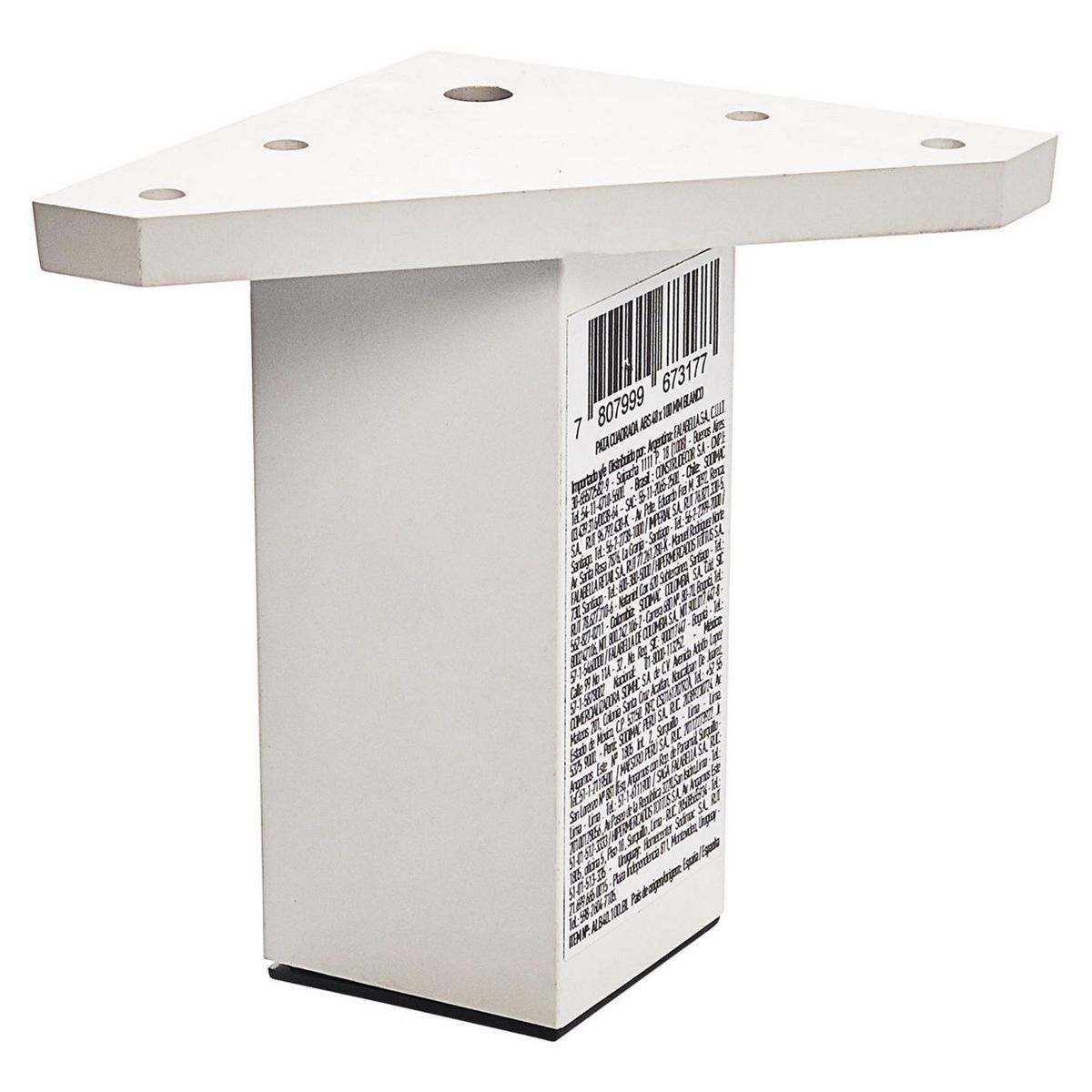 FIXSER - Patas para Muebles Cuadrada ABS 40x100 mm Blanco