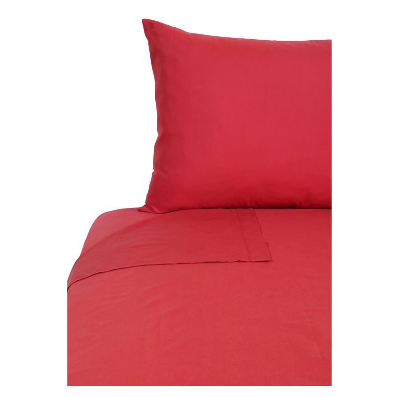JUST HOME COLLECTION - Juego de Sábanas Fashion 1.5 Plazas 150 Hilos Vino