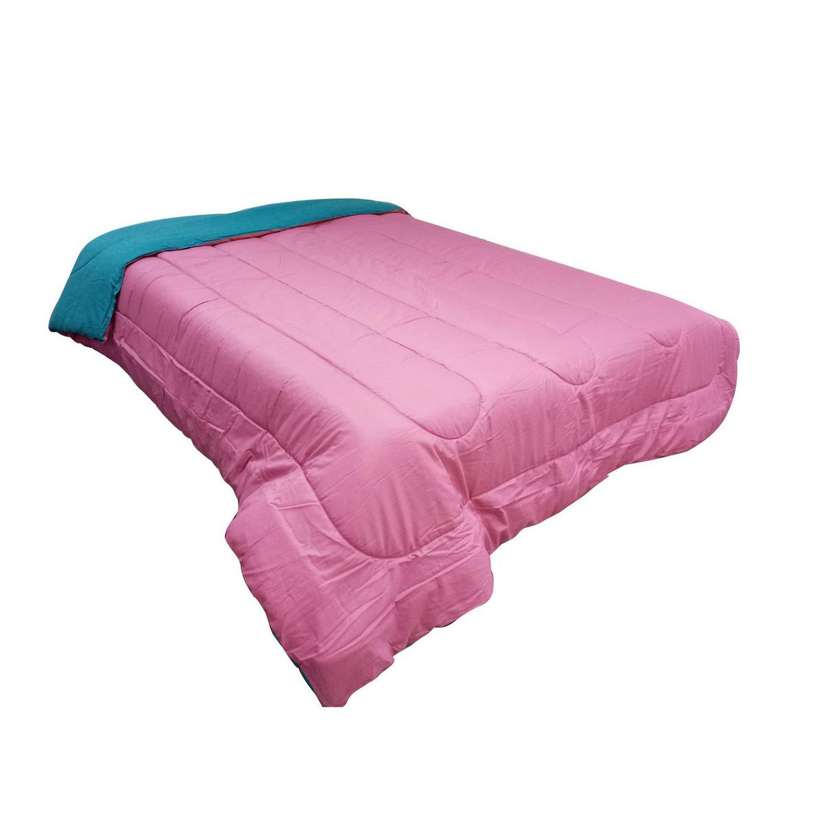 JUST HOME COLLECTION - Edredón Reversible 1.5 Plazas Vino/Turquesa