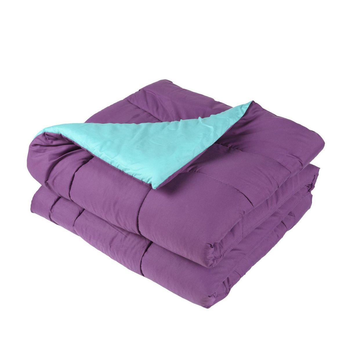 JUST HOME COLLECTION - Edredón Reversible 2 Plazas Vino/Turquesa