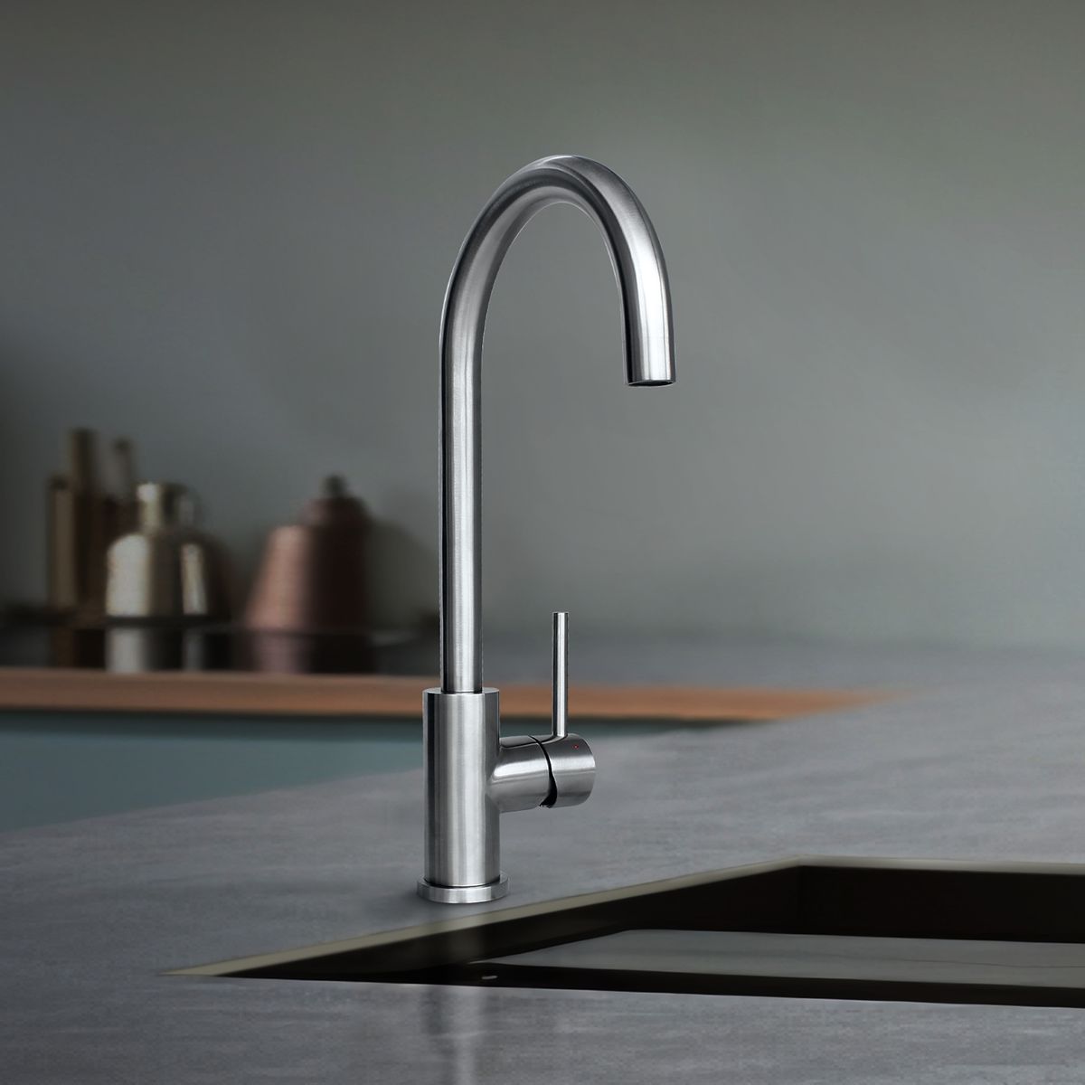 VAINSA - Llave Lavadero Monomando Inoxidable Steel