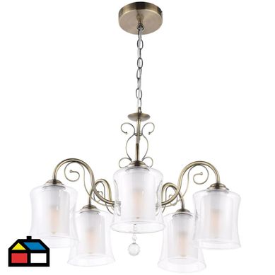 Lmpara Colgante Vila 5L E27 Caf