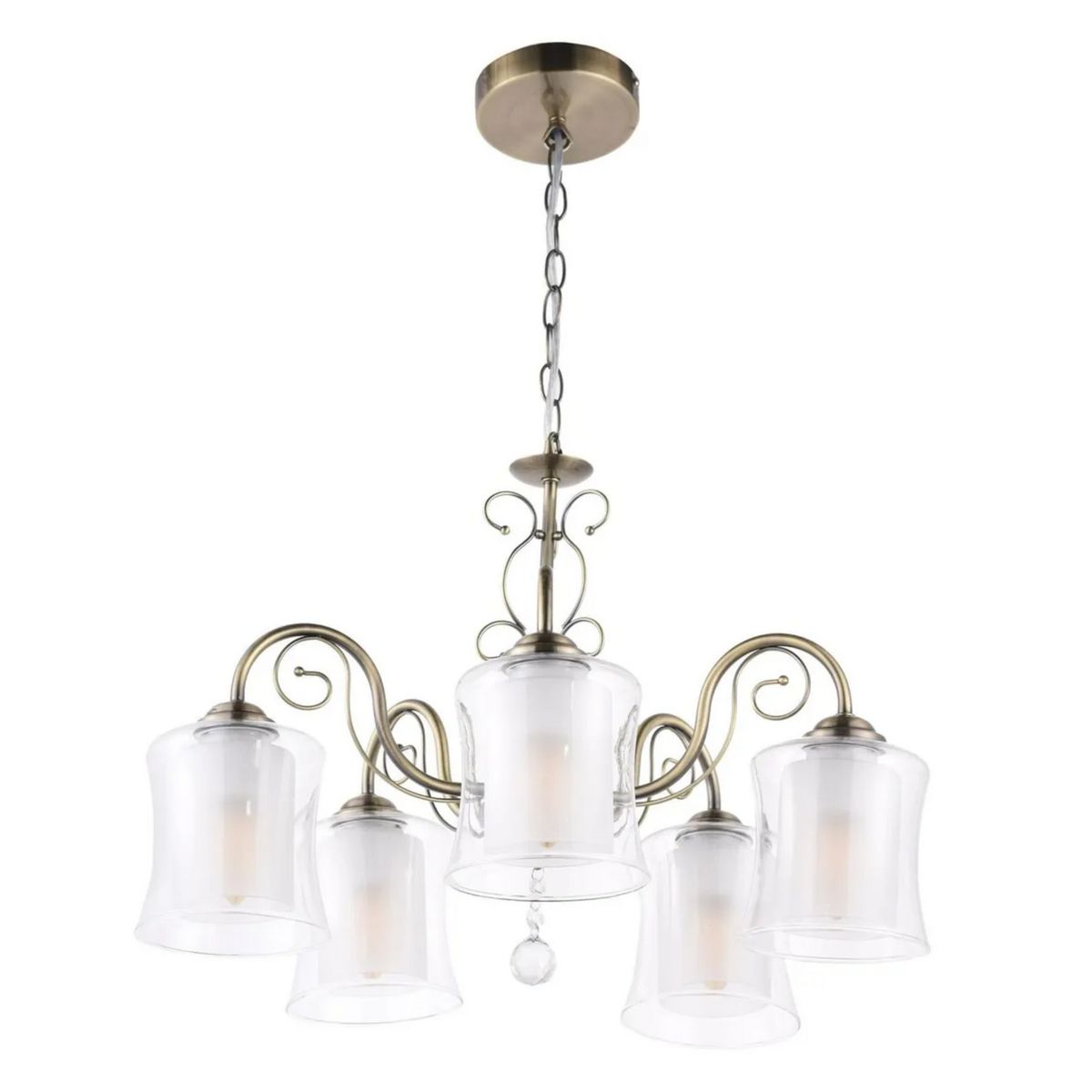 JUST HOME COLLECTION - Lámpara Colgante de Techo 5 Luces Vila Dorada