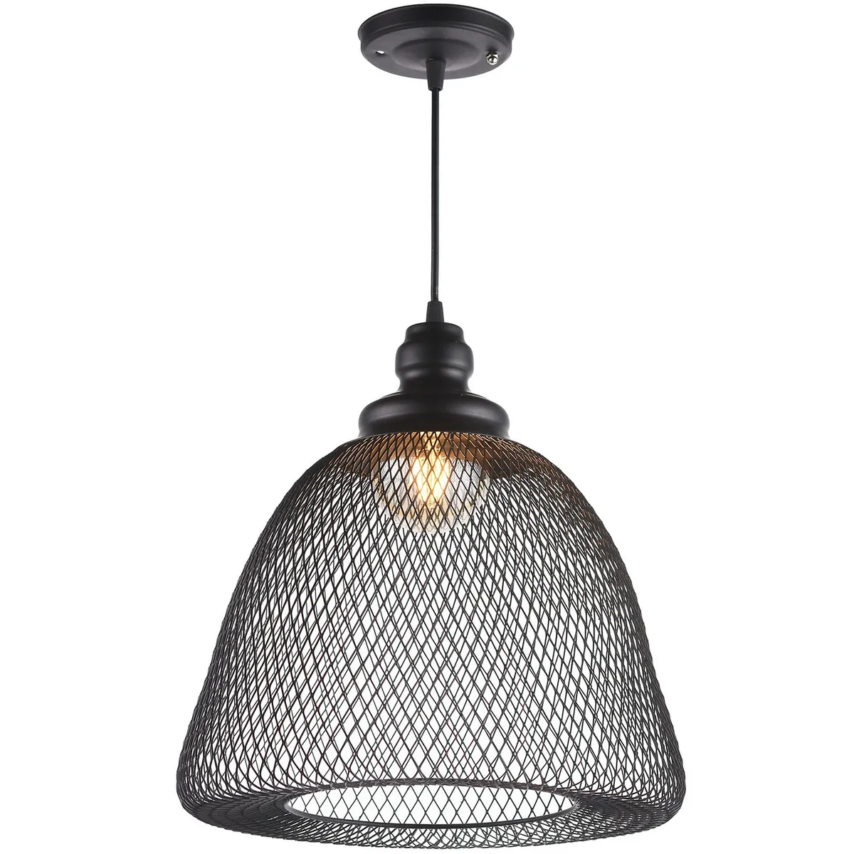 JUST HOME COLLECTION - Lámpara Colgante Elvas 1 Luz Acero Negro 40 W 32 cm