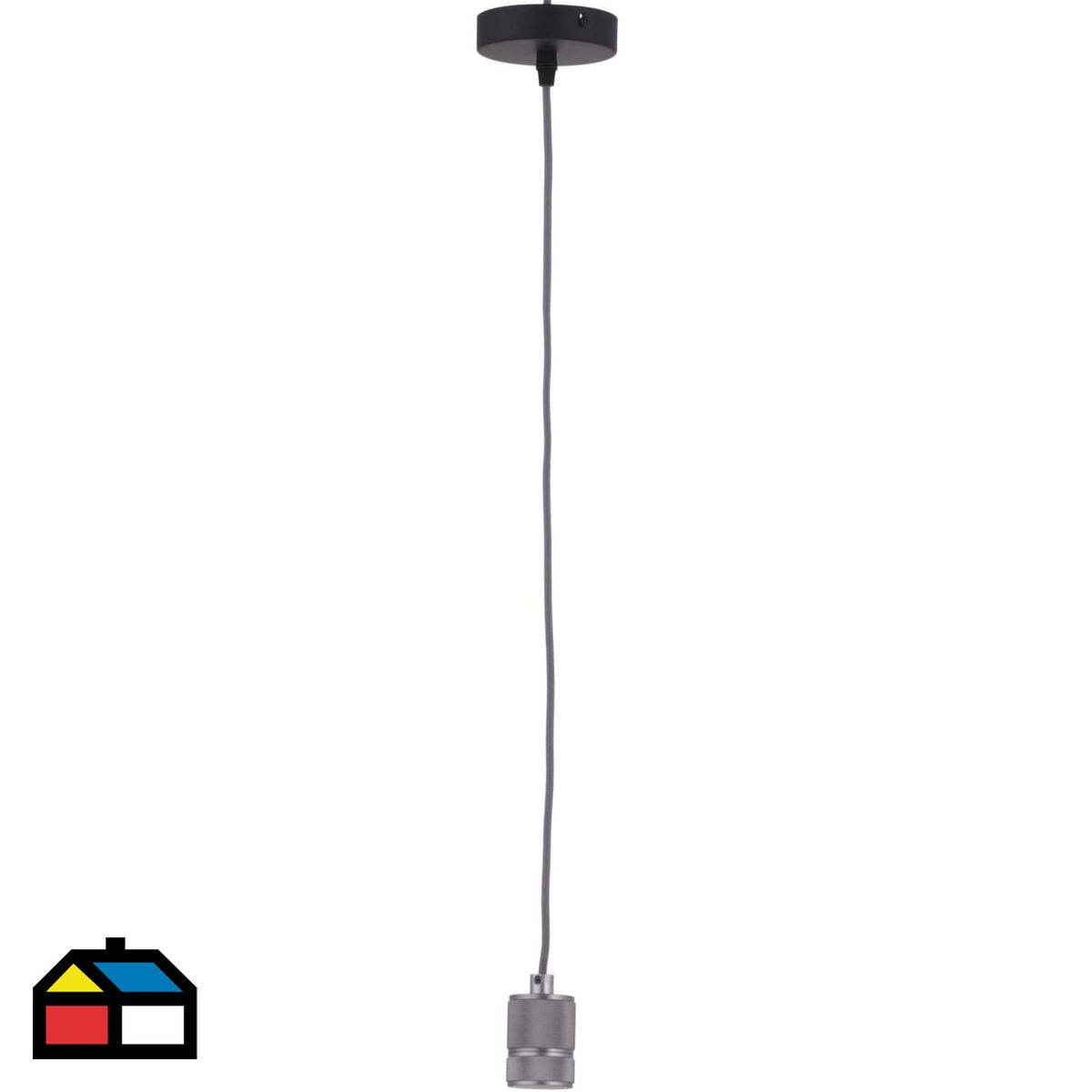 JUST HOME COLLECTION - Lámpara Techo Alois 1 Luz Metal Gris/Plata 60 W 4.8 cm