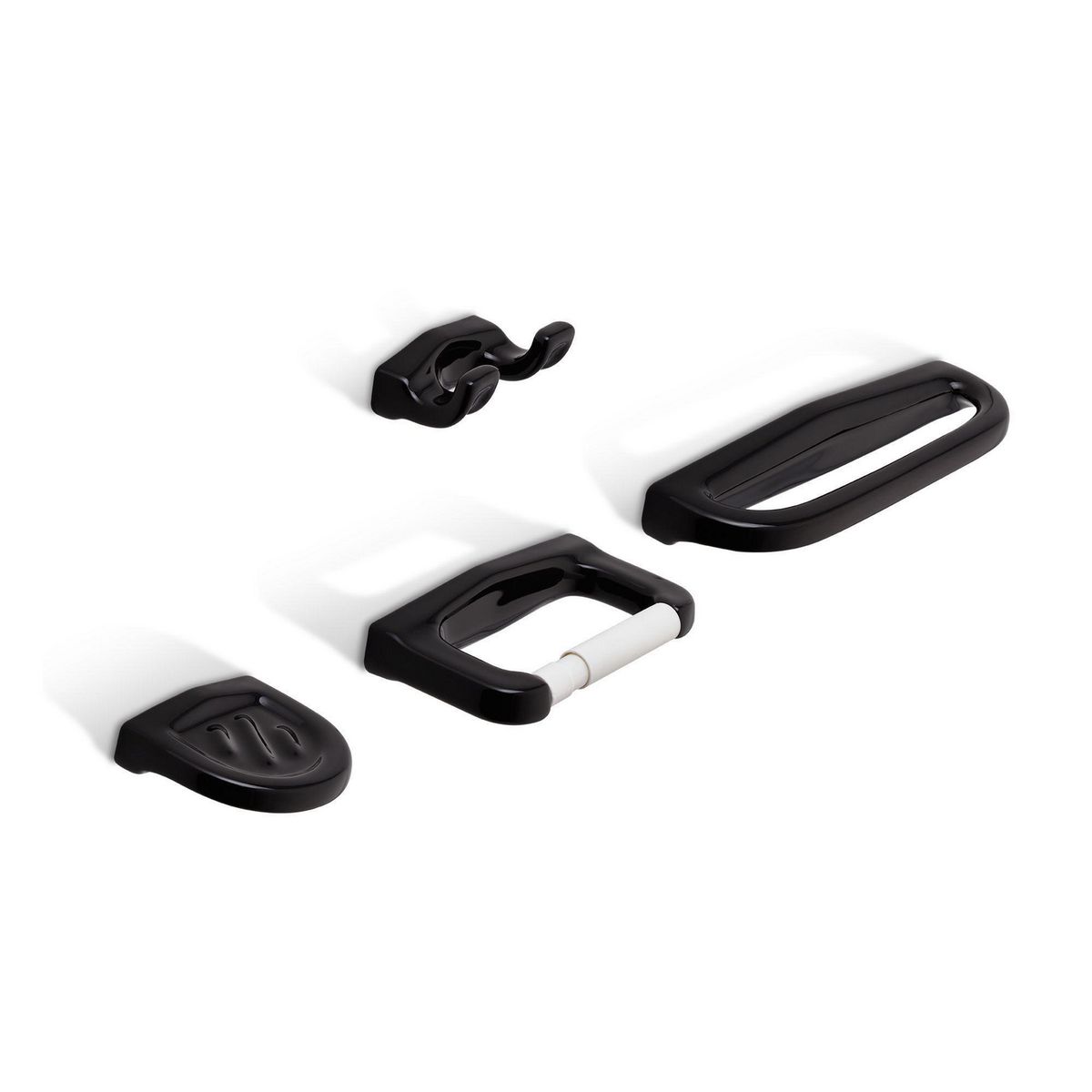 CORONA - Accesorios para Baños Astro Porcelana Negro Set 4 Und