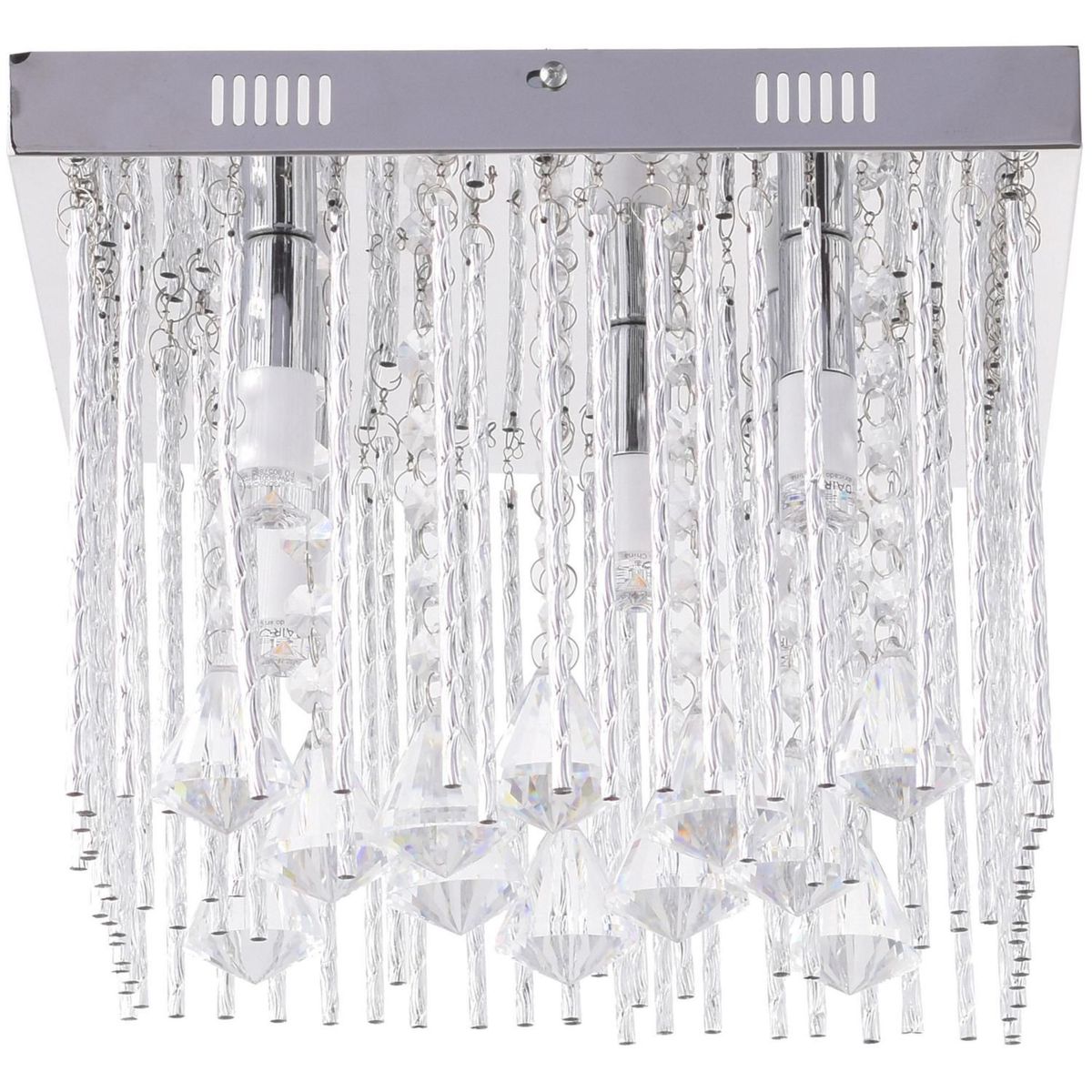 JUST HOME COLLECTION - Lámpara Techo Nin 5 Luces Vidrio Gris/Plata