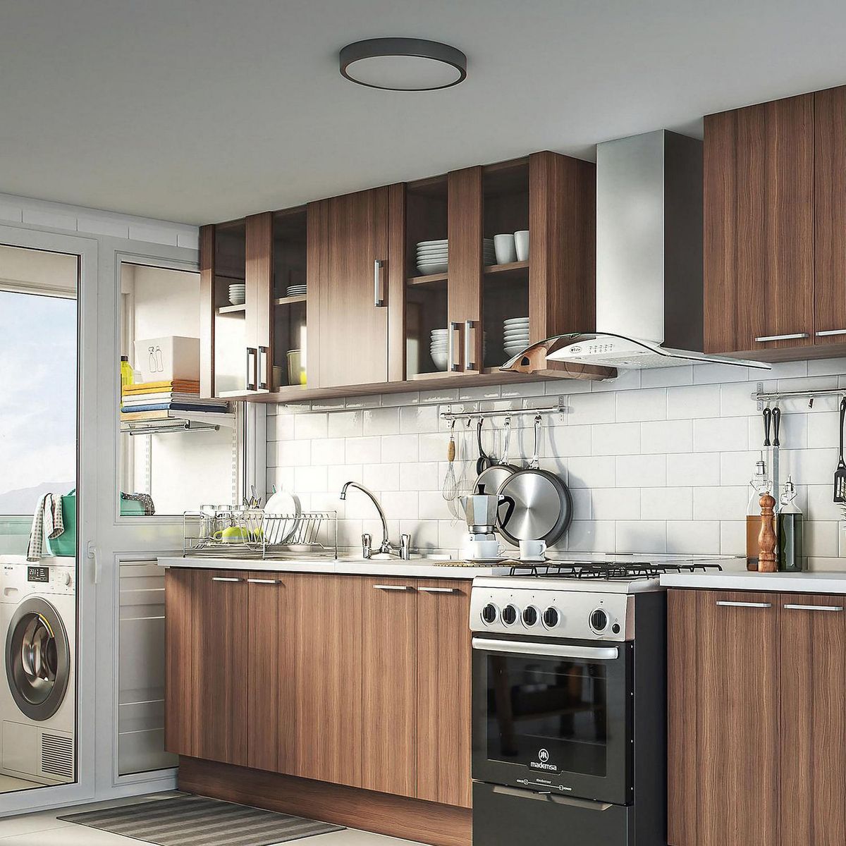 CASA BONITA - Plafón LED Anillo Luz Cálida 30 cm Plateado