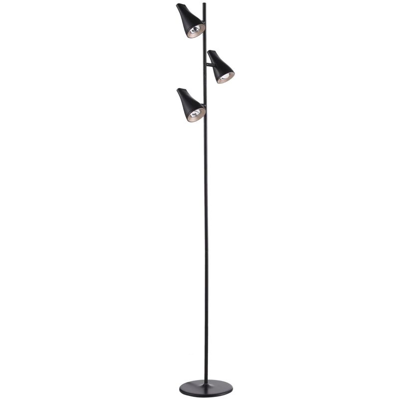 JUST HOME COLLECTION - Lámpara de Pie Irvin Negro 3 Luces Led Integrado