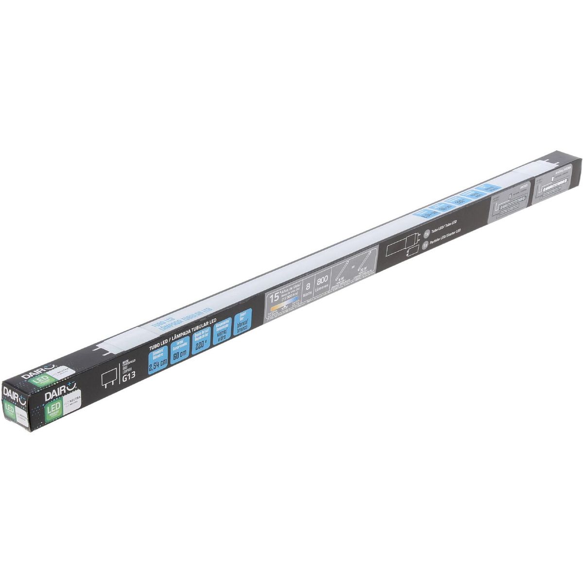 Tubo Fluorescente LED T8 8W 800LM 4000K, marca DAIRU - Foto 2