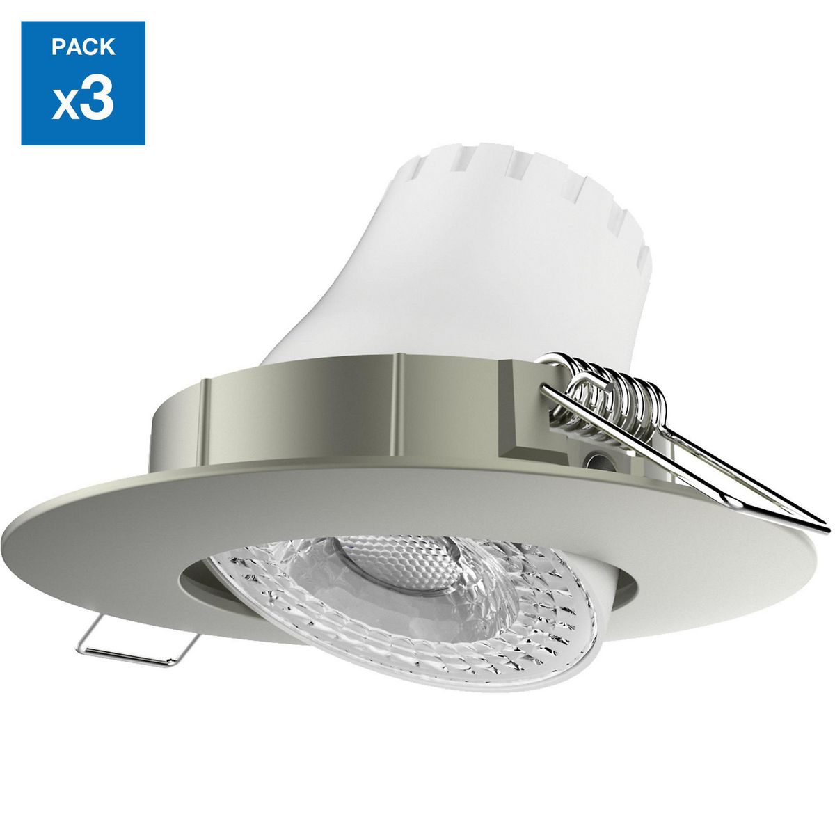 DAIRU - Spot Led Empotrable Circular 5.5W Luz Cálida Satinado x 3