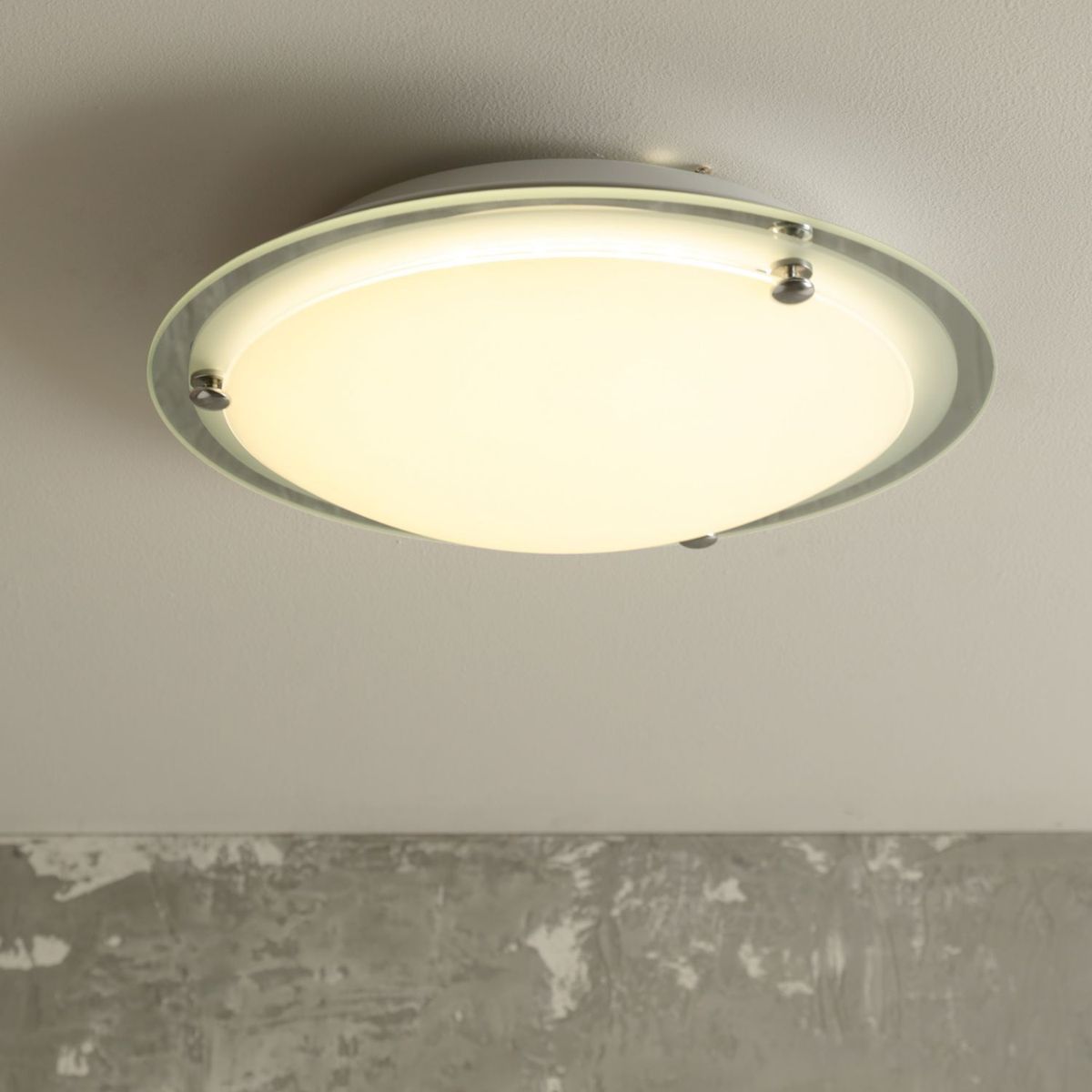 JUST HOME COLLECTION - Plafón Tristan Vidrio Blanco 12 W 31.5 cm