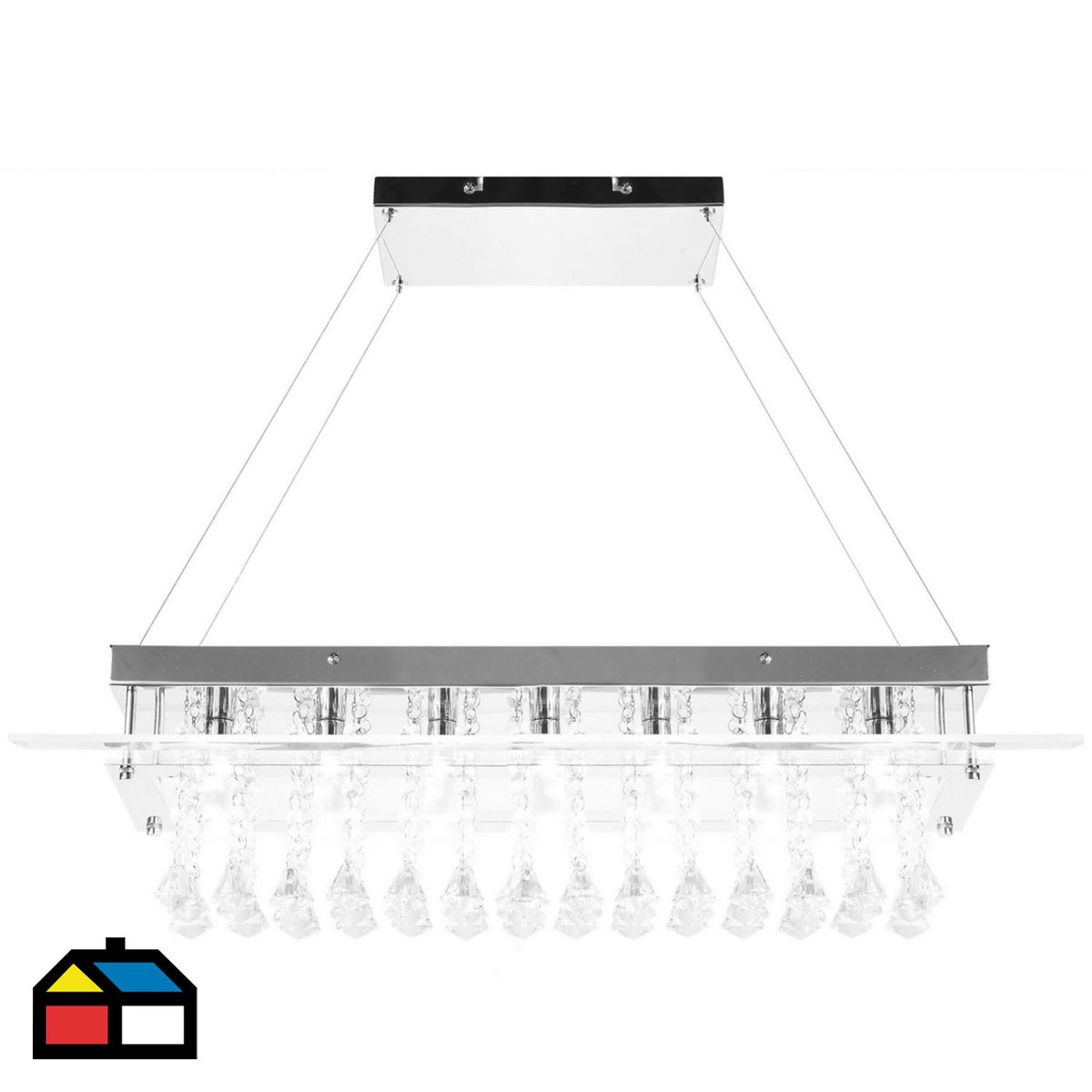 JUST HOME COLLECTION - Lámpara Colgante Allard 4 Luces Vidrio Gris/Plata 40 W 74 cm