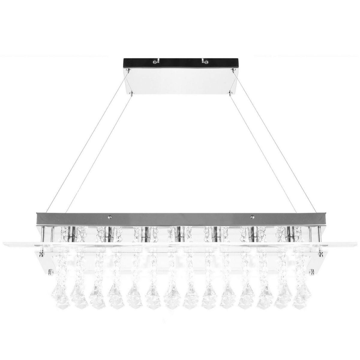 JUST HOME COLLECTION - Lámpara Colgante Allard 4 Luces Vidrio Gris/Plata 40 W 74 cm