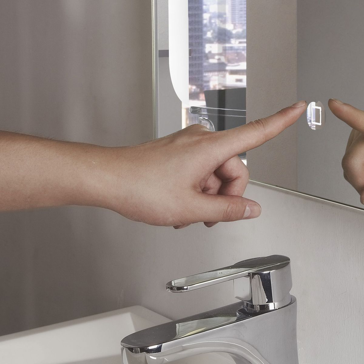 SENSI DACQUA - Espejo LED de Baño Rectangular Berlín 100x70cm