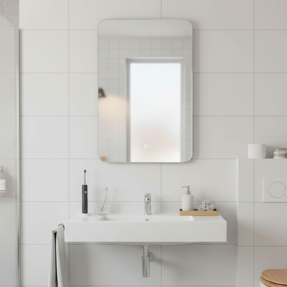 SENSI DACQUA - Espejo LED de Baño Rectangular Los Ángeles 40x60cm