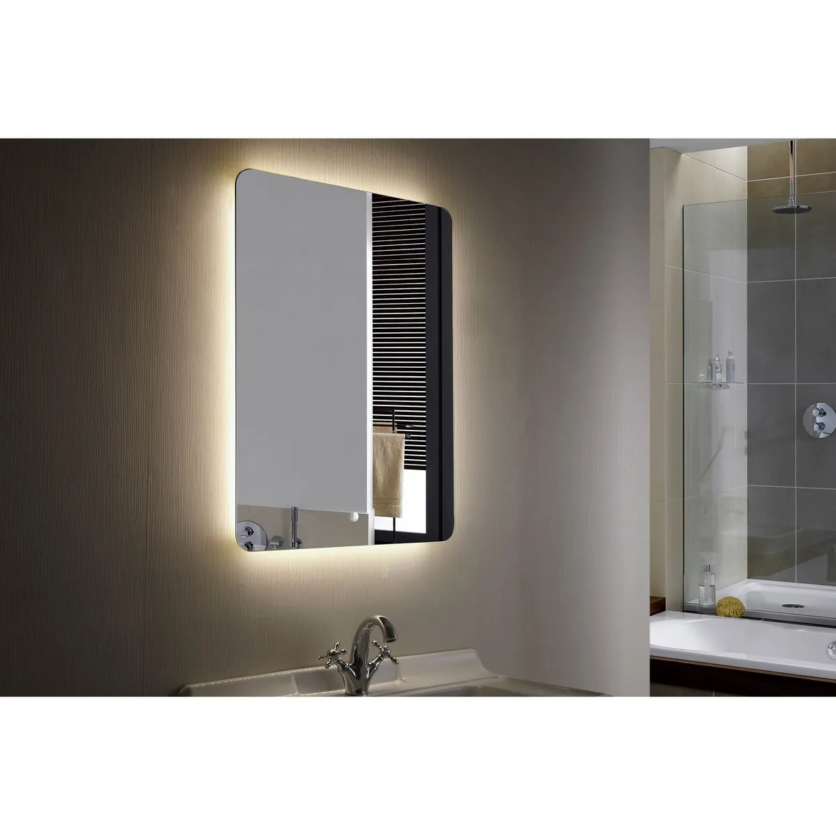SENSI DACQUA - Espejo LED de Baño Rectangular Los Ángeles 60x80cm