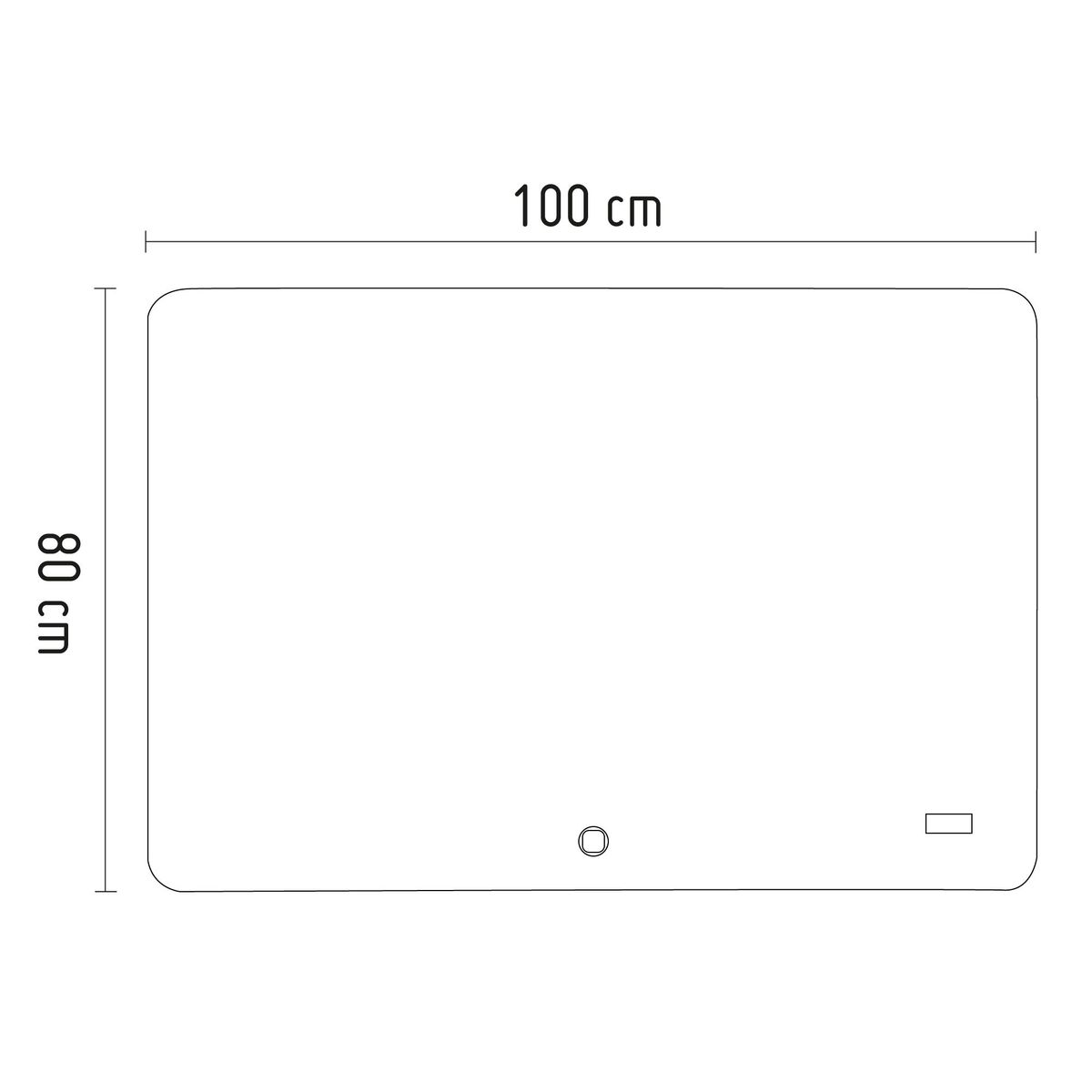 SENSI DACQUA - Espejo LED de Baño Rectangular Los Ángeles 100x80cm