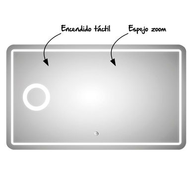 Espejo de Bao con Luz LED Rectangular Milano 120x70cm