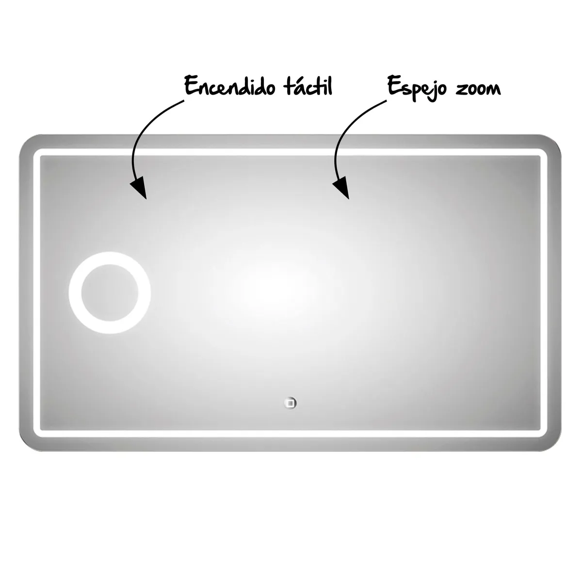 SENSI DACQUA - Espejo LED de Baño Rectangular Milano 120x70cm