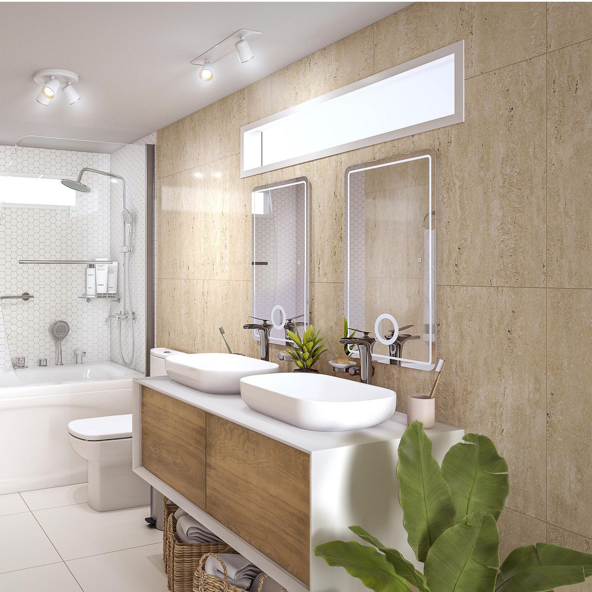 SENSI DACQUA - Espejo LED de Baño Rectangular Milano 120x70cm