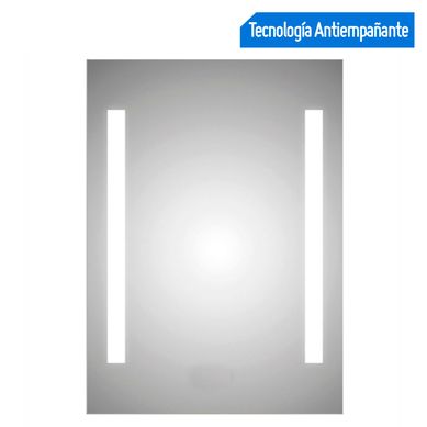 Espejo de Bao con Luz LED Rectangular Desempaante Paris 50x70cm
