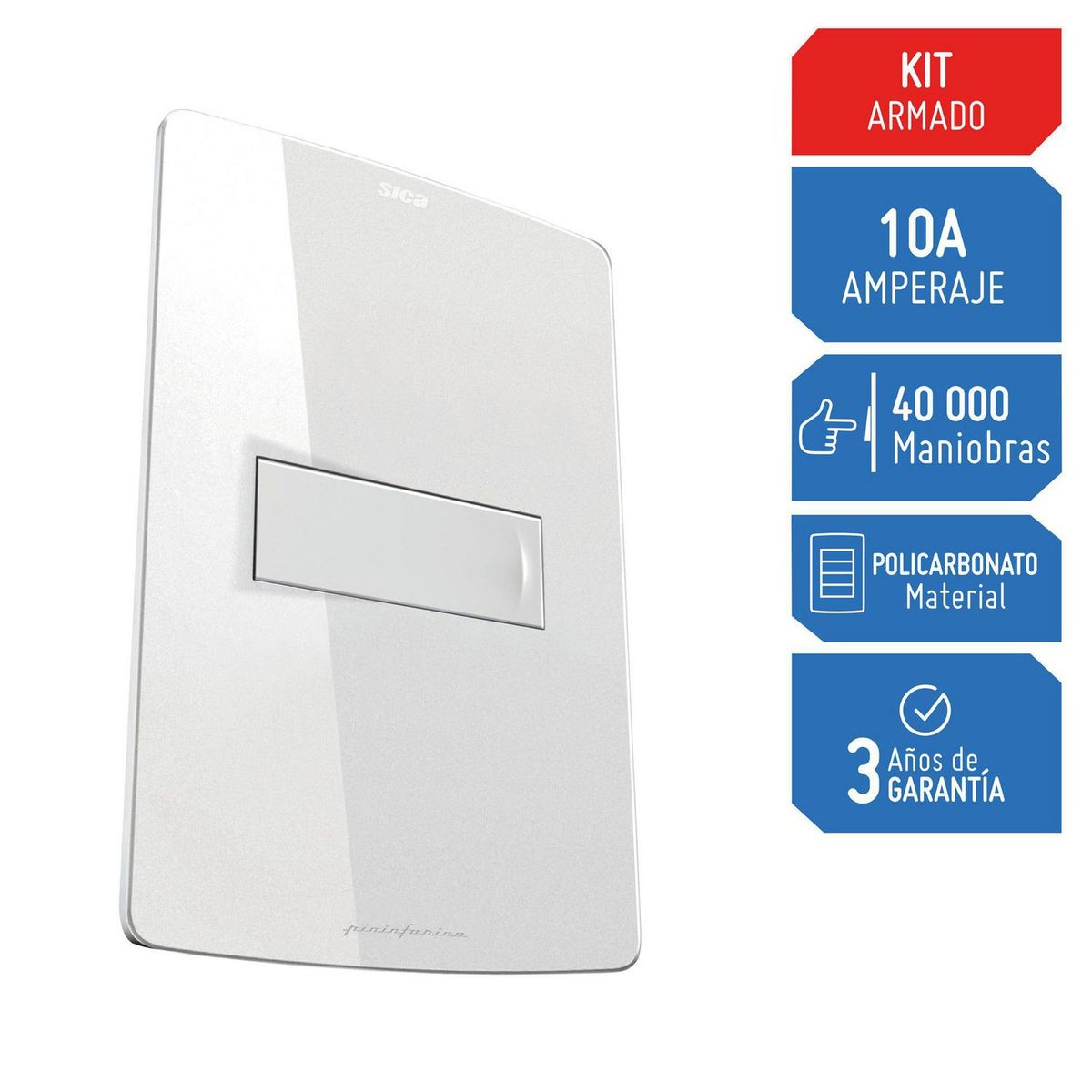 SILIGHT - Interruptor Simple Silight Blanco