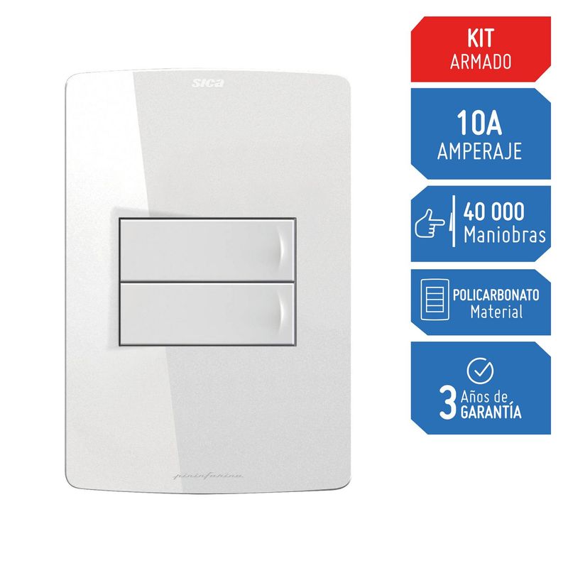 SILIGHT - Interruptor Doble Silight Silight Blanco