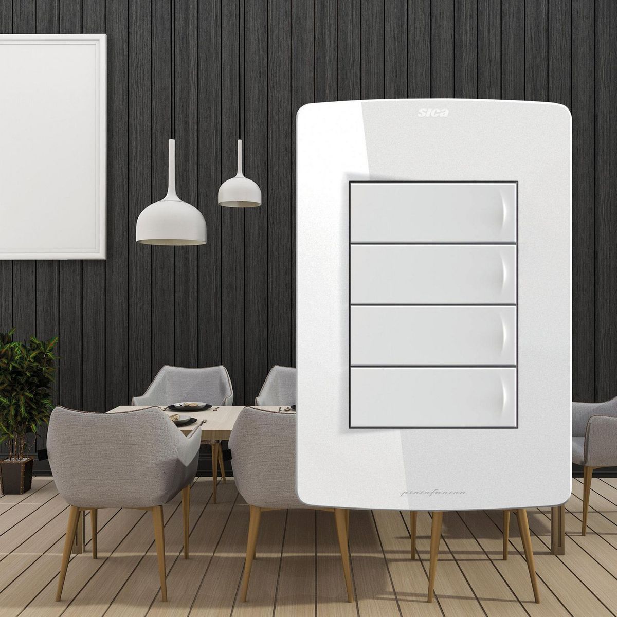 SILIGHT - Interruptor Cuadruple Silight Blanco