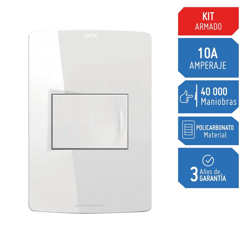 SILIGHT - Interruptor Simple Silight Blanco