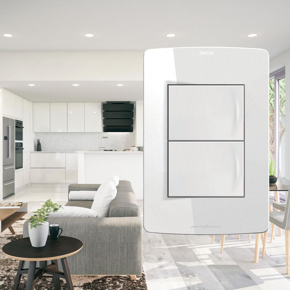 SILIGHT - Interruptor Doble Silight Blanco