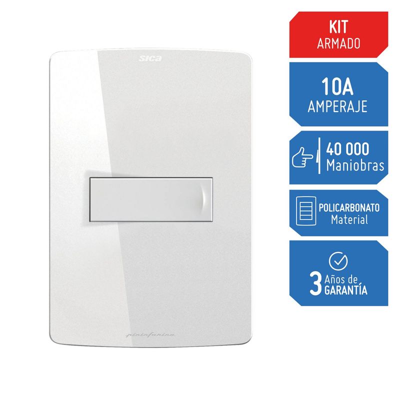 SILIGHT - Conmutador Simple Silight Blanco