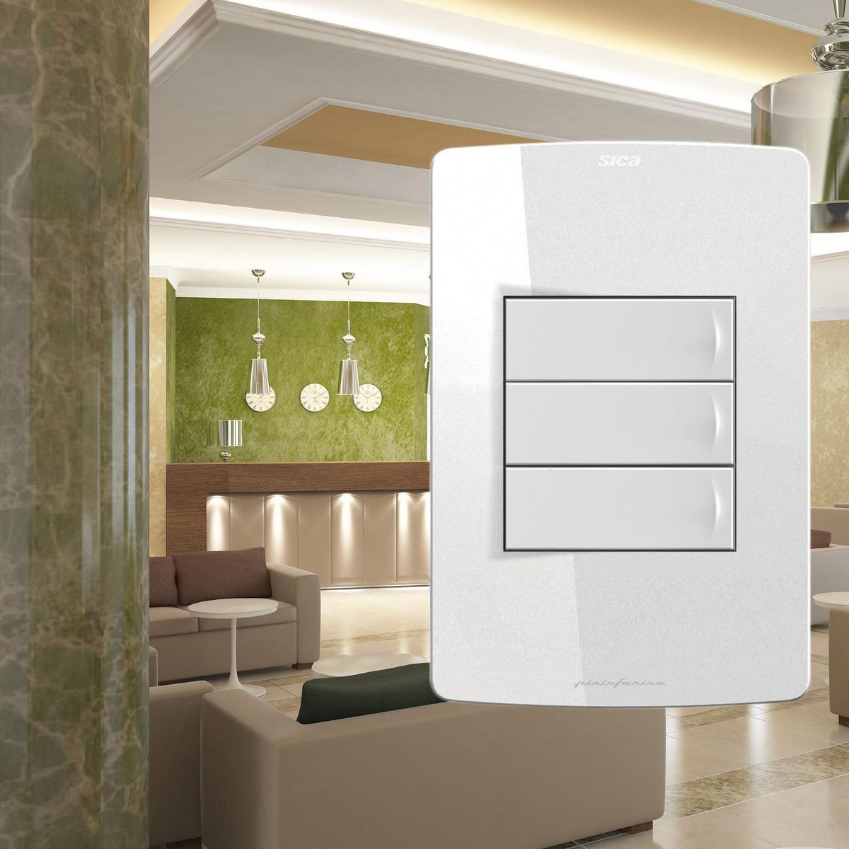 SILIGHT - Conmutador Triple Silight Blanco