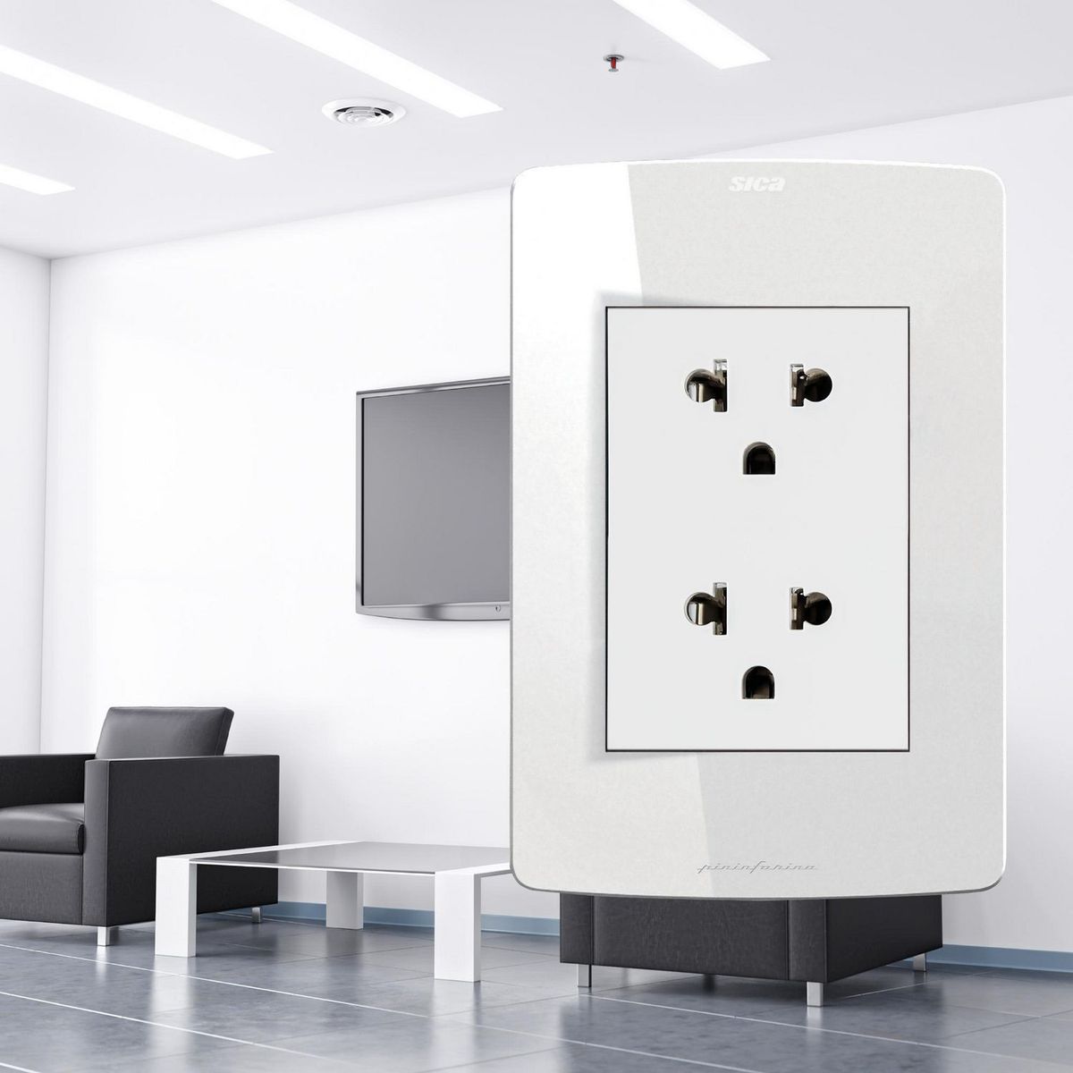 SILIGHT - Tomacorriente Doble P/T Silight Blanco