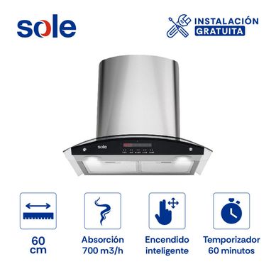 Campana Extractora Sole 60 cm Venus Pluss TURE82CO Inox