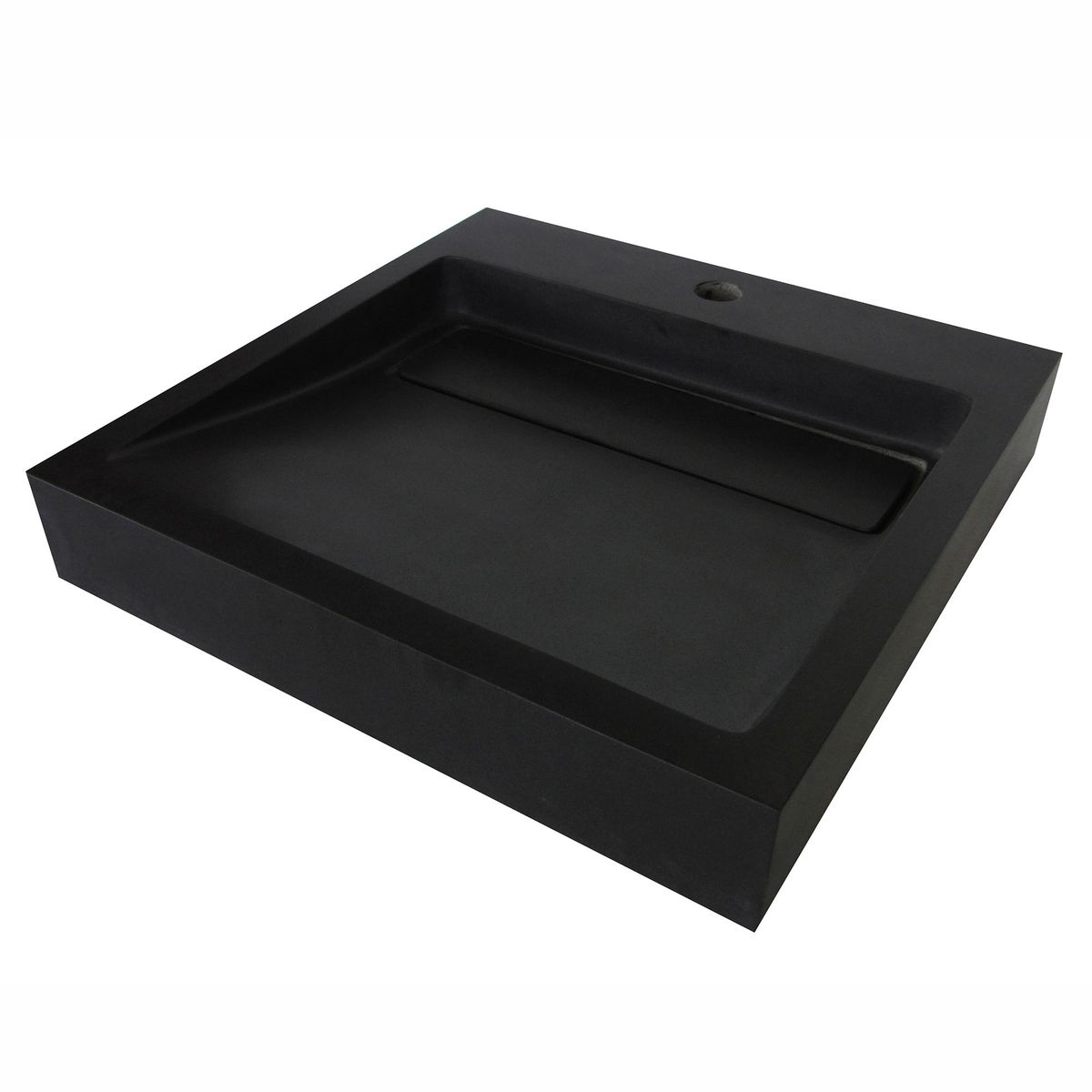 SENSI DACQUA - Lavamanos Cuadrado de Piedra Natural Gris 48 x 48 cm