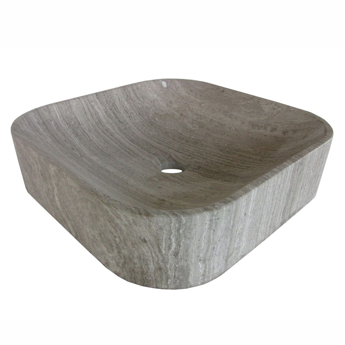 SENSI DACQUA - Lavamanos Cuadrado de Mármol Natural Pulido 40 x 40 cm