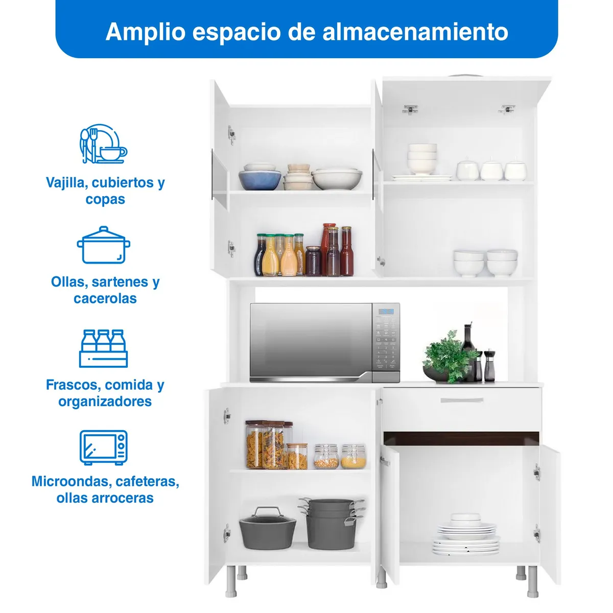 CASA BONITA - Alacena Avila Blanco MDP 122cm