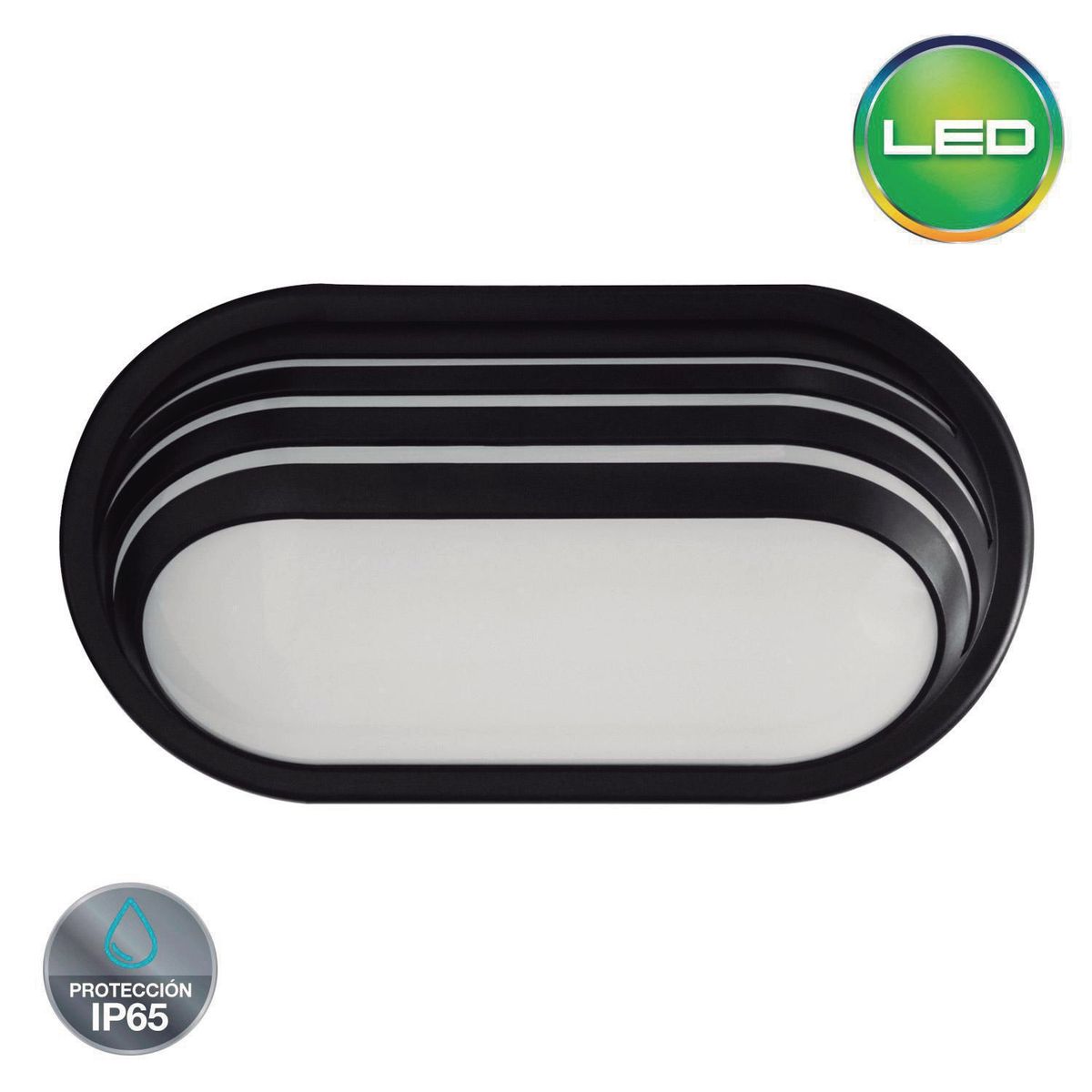LIGHTECH - Aplique Exterior LED Lineas 20W IP65 Negro Luz Cálida