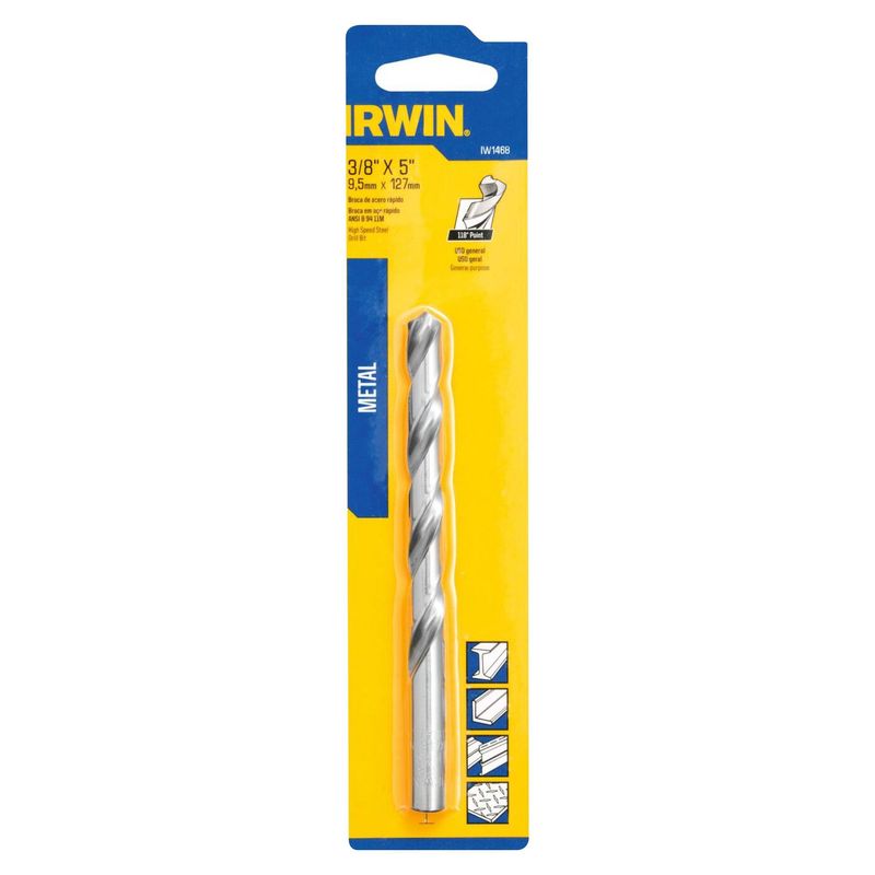 IRWIN - Brocas Acero HSS para Metal 3/8'' IW1468 Irwin
