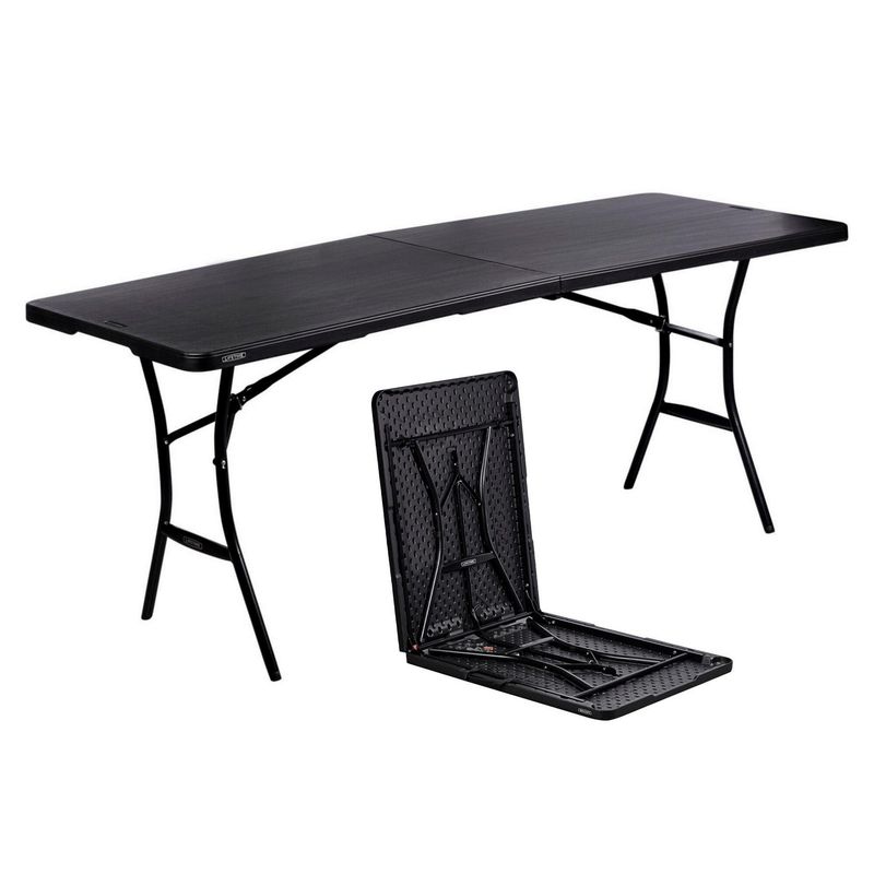 LIFE TIME - Mesa Plegable Rectangular Lifetime Negra 184X70CM