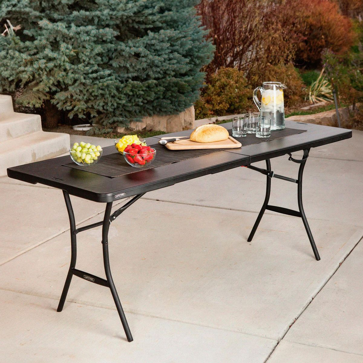 LIFETIME - Mesa Plegable Rectangular Lifetime Negra 184X70CM