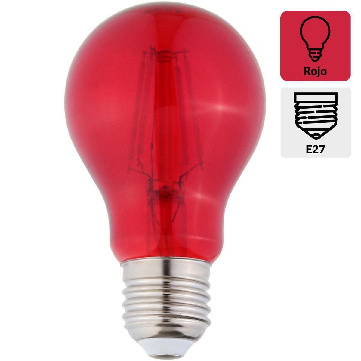 DAIRU - Foco LED Bulbo Especial 4W E27 Luz Roja