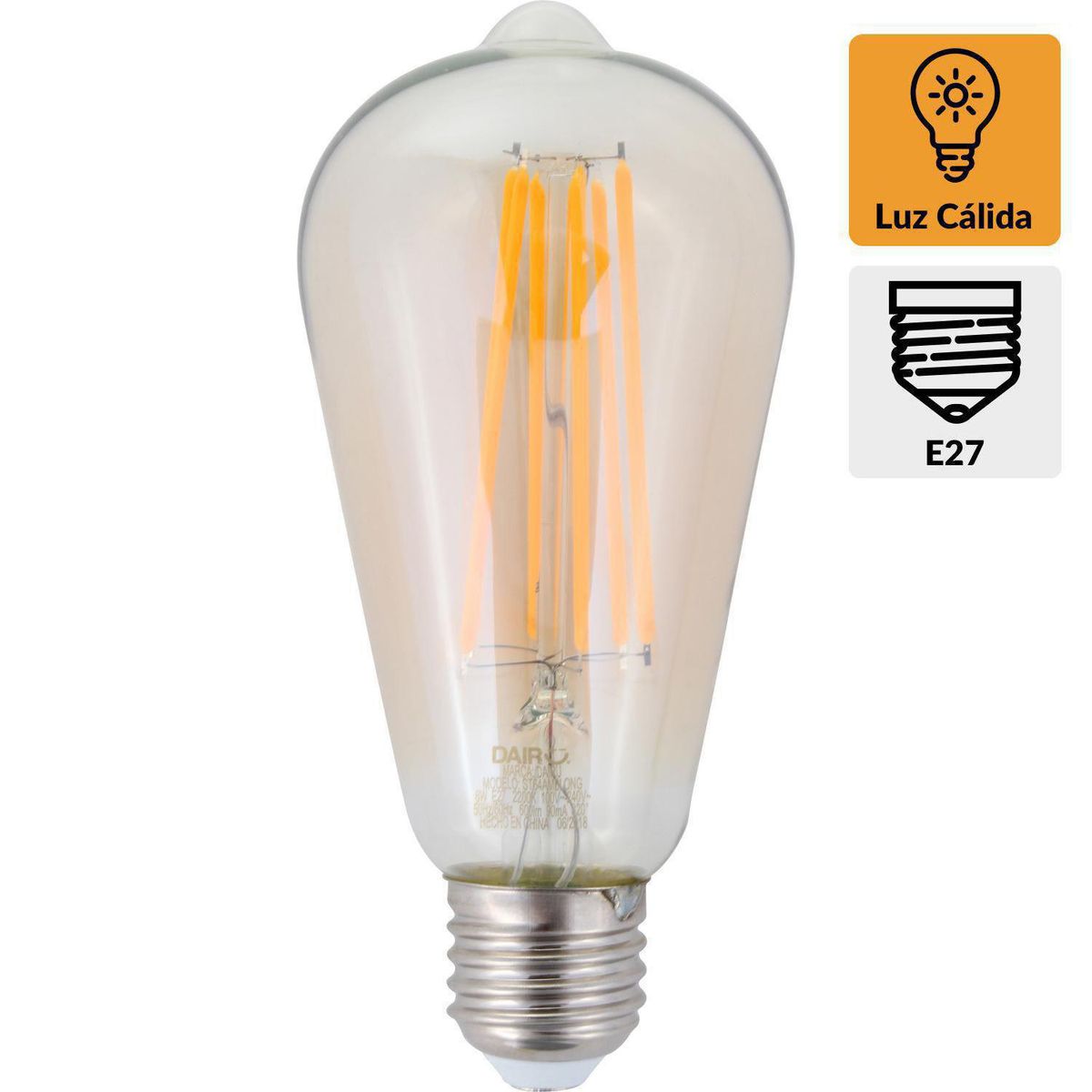 DAIRU - Foco LED Vintage Especial 6W E27 Luz Amarilla