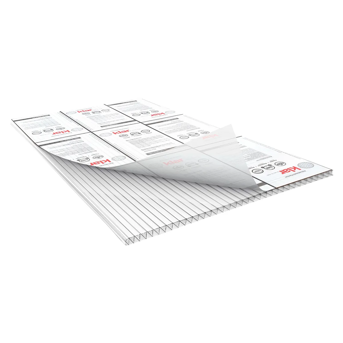 KLAR - Plancha de Policarbonato Alveolar KLAR 6 mm 1.05 m x 2.9 m TRANSPARENTE