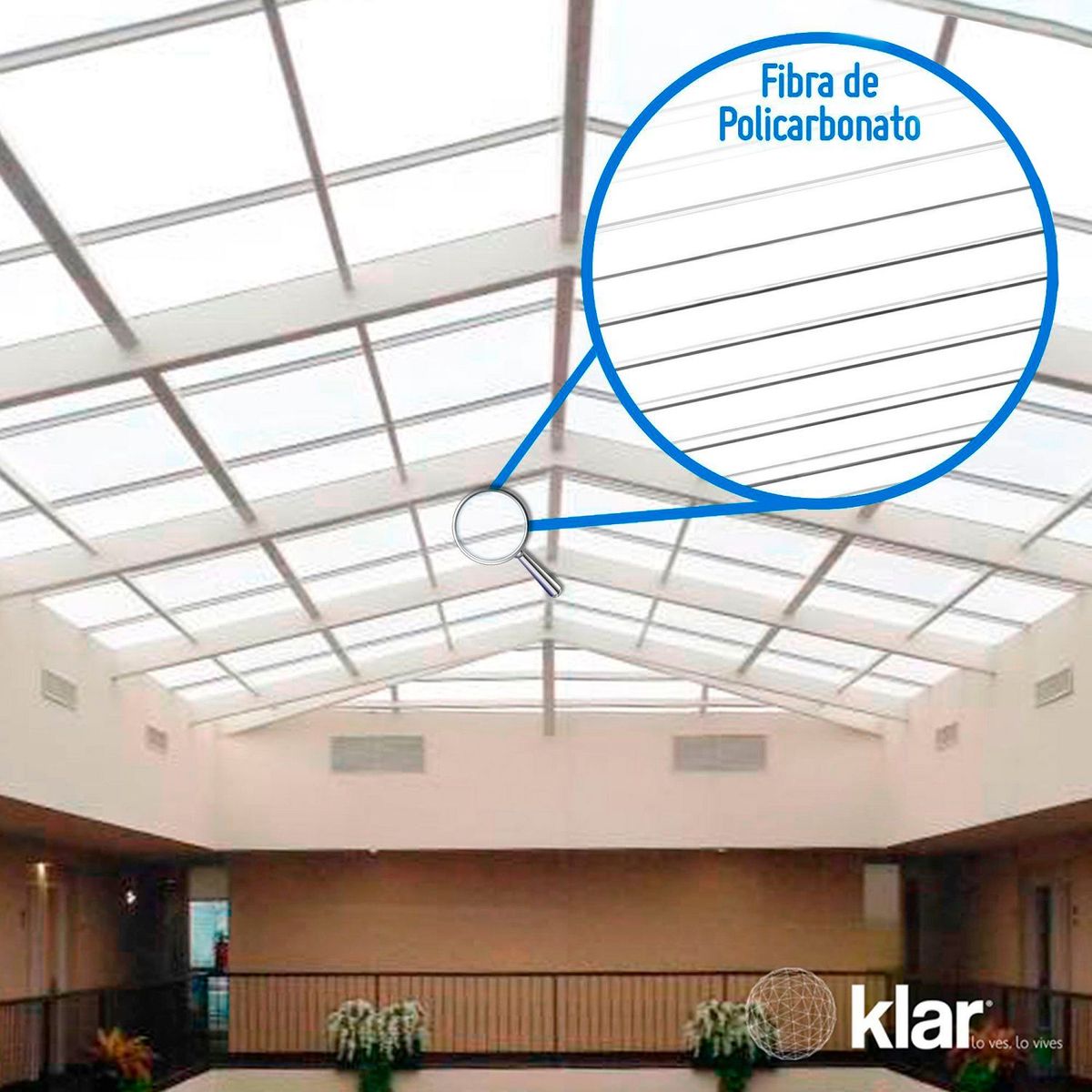 KLAR - Plancha de Policarbonato Alveolar KLAR 6 mm 1.05 m x 2.9 m BLANCO