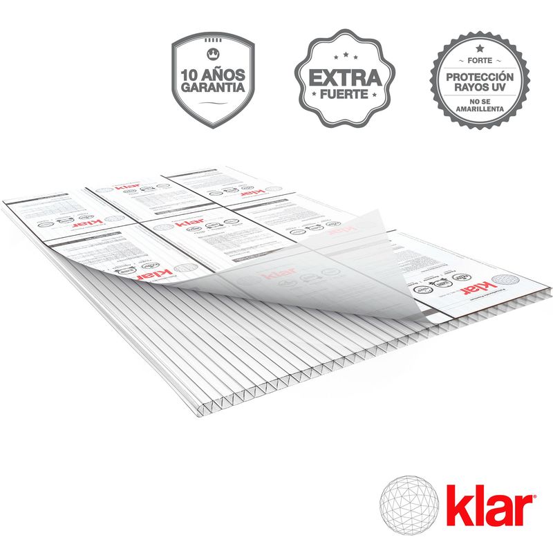 KLAR - Techo Policarbonato Alv Transparente 1.05x5.8mx6mm Klar