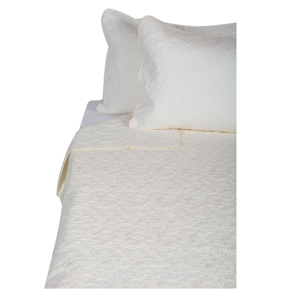 JUST HOME COLLECTION - Cubrecama Crema Claro King