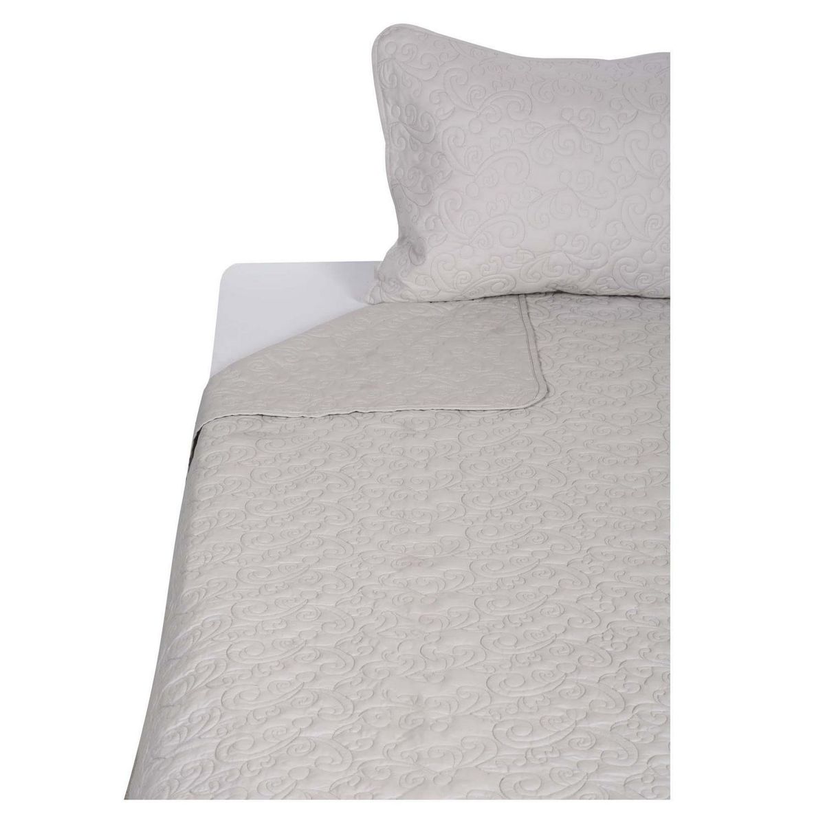 JUST HOME COLLECTION - Cubrecama Gris Plata 1.5 Plazas