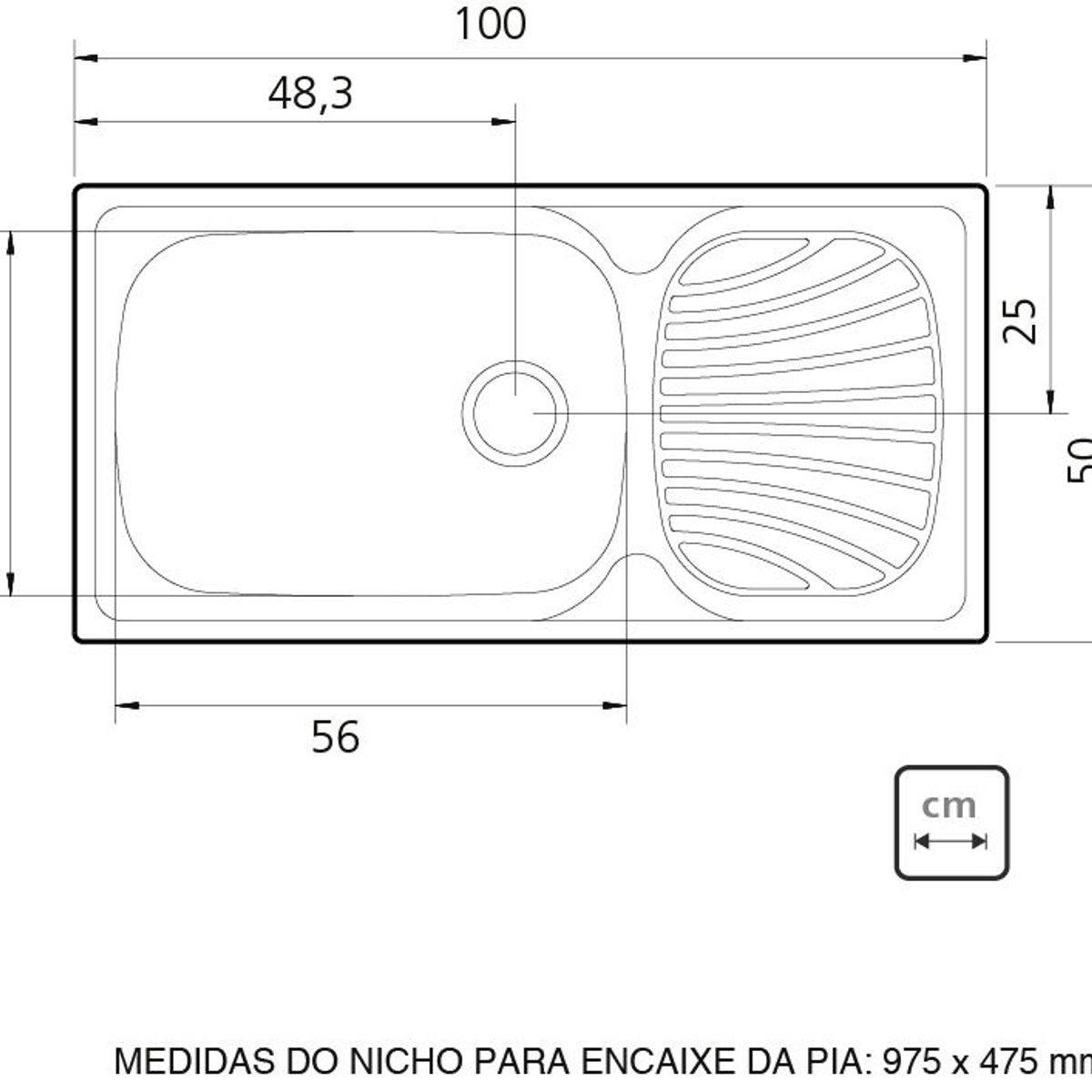TRAMONTINA - Lavadero de Cocina Tramontina 1 Poza con Escurridor 100x50cm